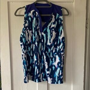 Slazenger Blue and White Golf Top